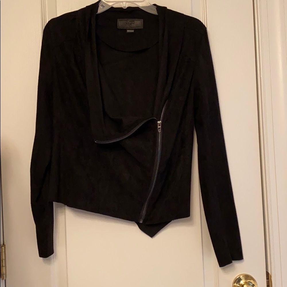 BlankNYC Asymmetrical Suede Moro Jacket